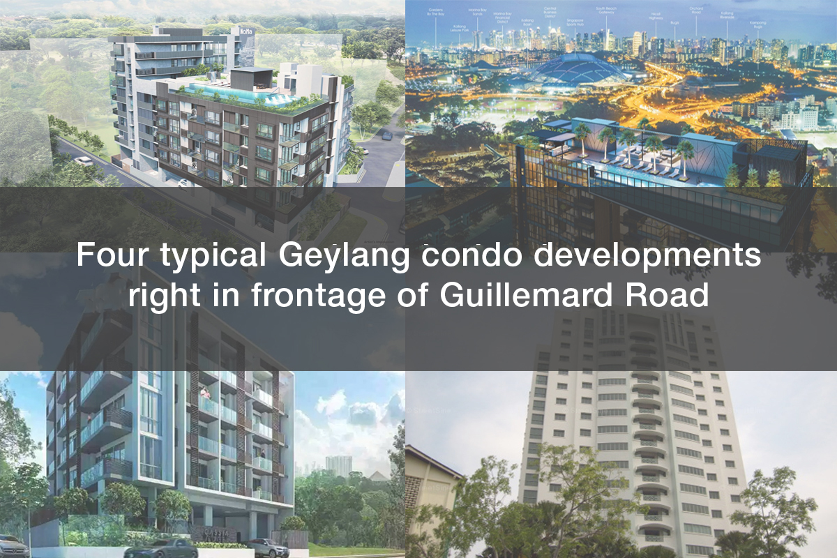 Four typical Geylang condo developments right in frontage of Guillemard Road