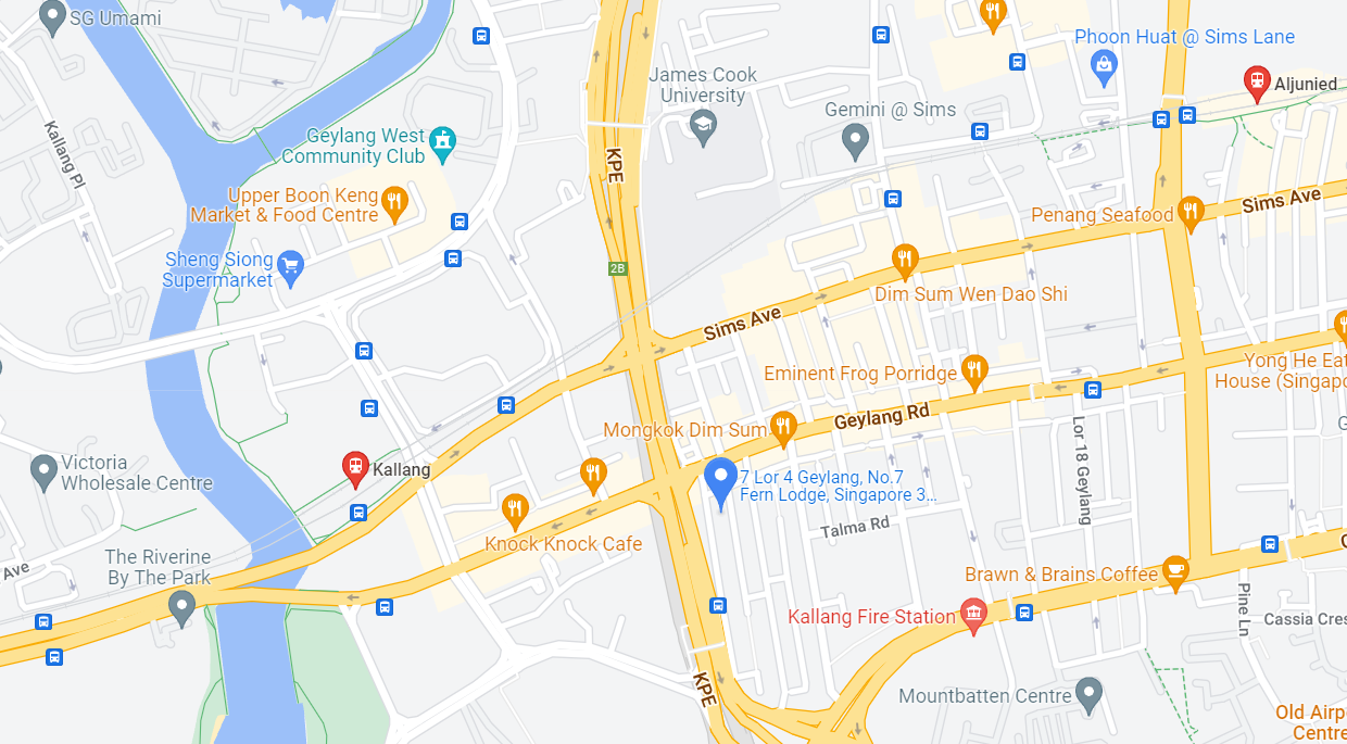 A list of amenities around Fern Lodge - Geylang properties for sale next to KPE and Geylang Road intersection