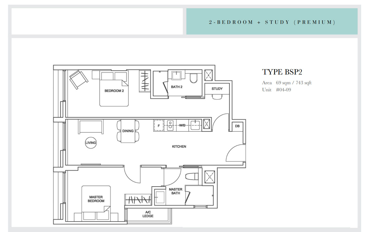 Sixteen35 Residences 2 bedroom premium study