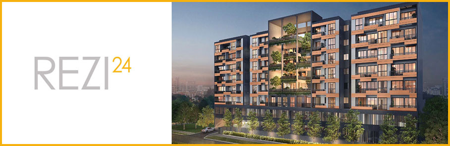 Image of Geylang New Launch Condo Rezi24's Facade with Artist Impression.