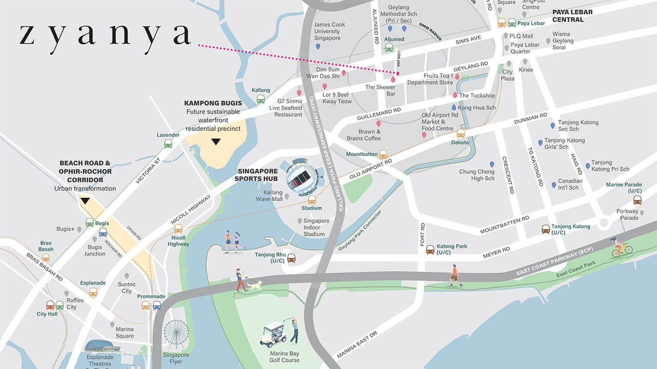 Geylang properties for sale: Zyanya Location Map