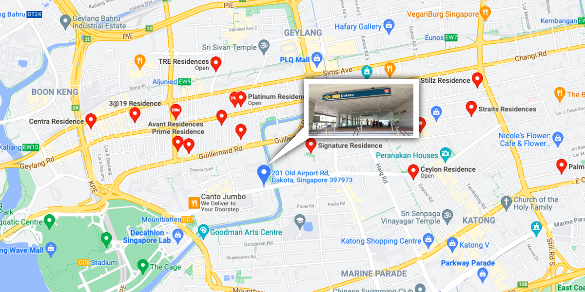 Suggestions of Geylang Condo Singapore located nearby Dakota MRT Station